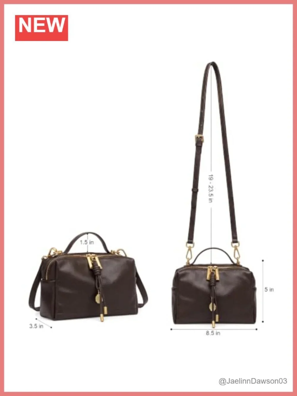 Genuine Leather Small Top Handle Satchel Crossbody Purse Adjustable Strap